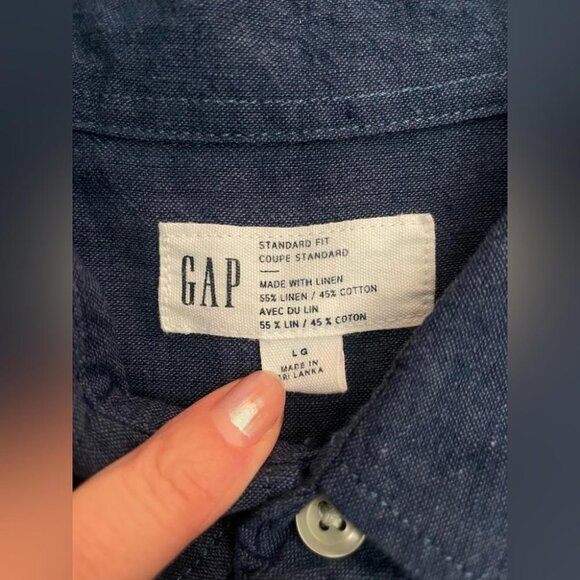 Minimalist Casual GAP Linen Long-Sleeve Shirt Relaxed Breezy Spring Summer Ready - Picture 10 of 10